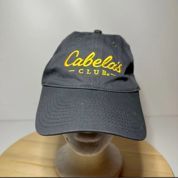 Cabelas Club Mens Adjustablenone Size Fits Most Gray And Gold Embroidering - Picture 2 of 8